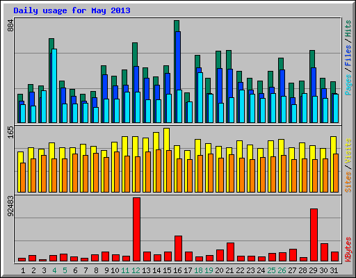 Daily usage for May 2013