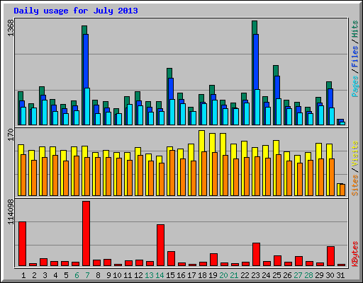 Daily usage for July 2013