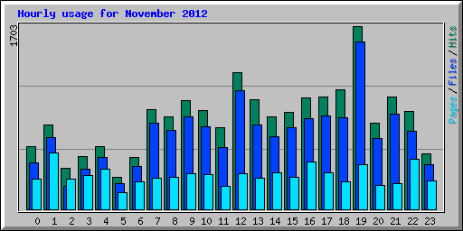 Hourly usage for November 2012