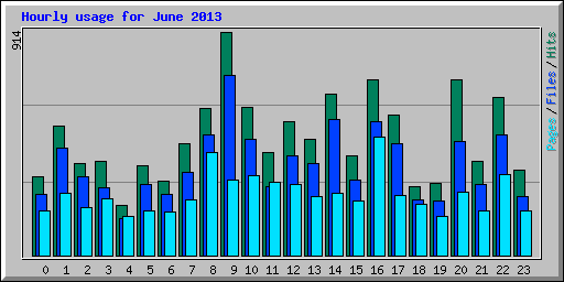 Hourly usage for June 2013