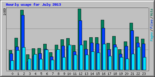 Hourly usage for July 2013