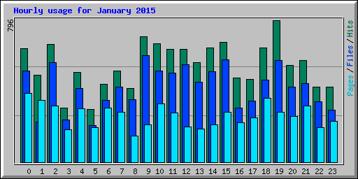 Hourly usage for January 2015