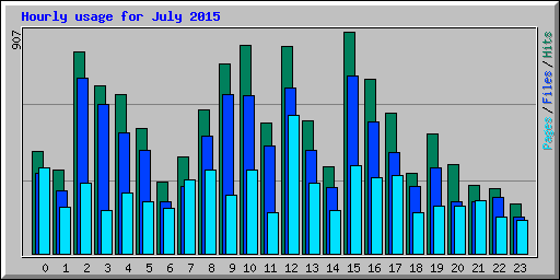 Hourly usage for July 2015