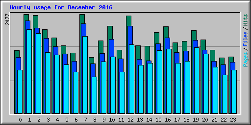 Hourly usage for December 2016