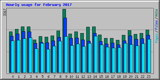 Hourly usage for February 2017