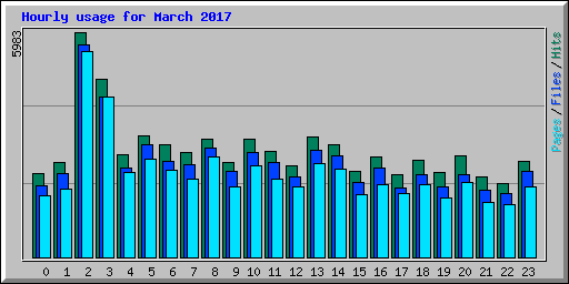 Hourly usage for March 2017